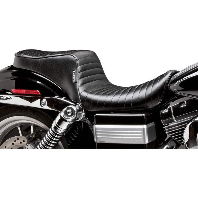 Le Pera Cherokee 2-Up Seat for Harley 96-03 Dyna Wide Glide / Pleated Black  - Customhoj