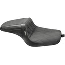 Le Pera KickFlip Seat for Harley 04-22 XL Sportster (excl. 07-09 XL Sportster) / Diamond / Gripper Black  - Customhoj