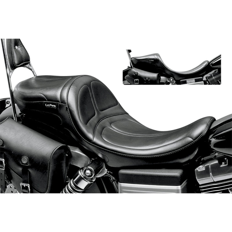 Le Pera Maverick Daddy Long Legs Extended Seat for Harley 06-17 Dyna / Stitched Black / Without backrest  - Customhoj