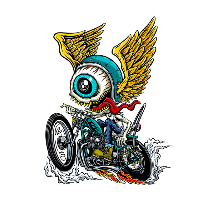 Lethal Threat Fying Eyeball Biker Sticker