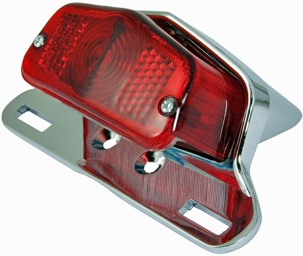 Lucas Motorcycle Taillight with License Plate Bracket