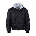 MA-1 Bomber Flight Hooded Jacket Black / S  - Customhoj