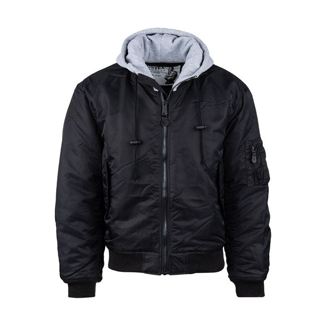 MA-1 Bomber Flight Hooded Jacket Black / S  - Customhoj