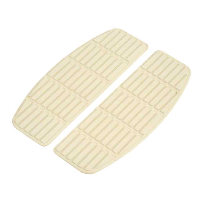 MCS Floorboard Accessories 66-90 FL, FLST, FLT/TOURING / White Traditional Shaped Replacement Pad Floorboards for Harley Customhoj