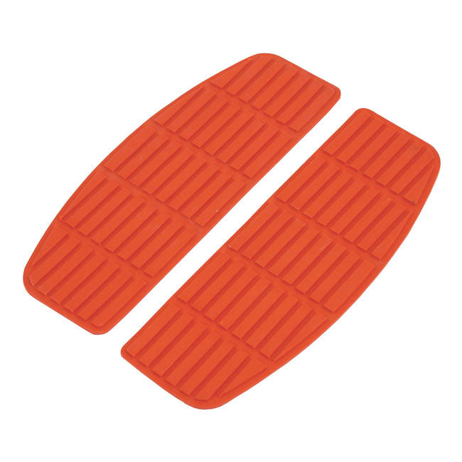 MCS Floorboard Accessories 66-90 FL, FLT / Red Traditional Shaped Replacement Pad Floorboards for Harley Customhoj