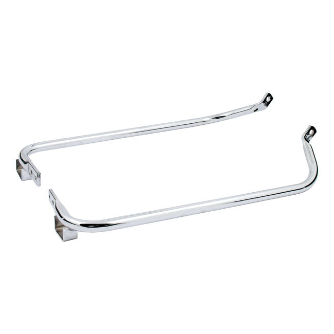 MCS Hard Saddlebag Support Bracket Set for Harley 04-08 Touring Street Glide / Road King / Road Glide (Replaces OEM: 49206-04 & 49207-04) / Chrome  - Customhoj