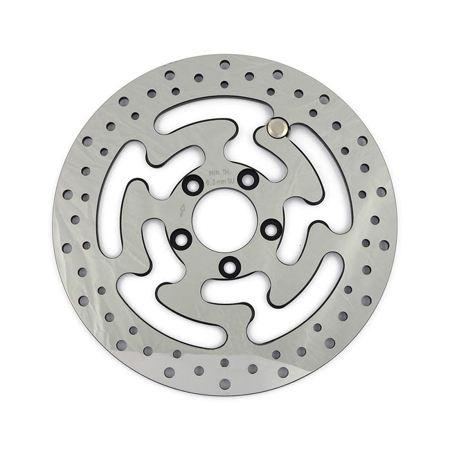 MCS OEM Late Style Rear Brake Disc for Harley 08-23 Touring (11.8") / Drilled polished stainless steel