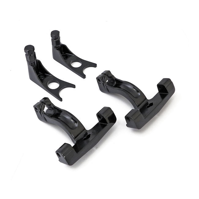 MCS Passenger Footpeg Bracket 00-17 Softail (Excl. FLSTS, FLSTSB, FLSTSC, FLSTN, FXCW, FXCWC, FXSTD) / Black Passenger Footpeg Mount Bracket Set for Harley Customhoj