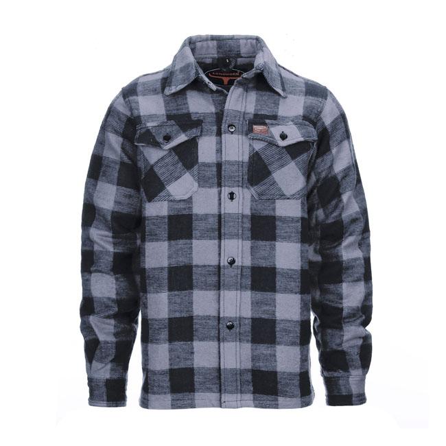 MCS Shirt Gray/Black / M Lumberjack Flannel Shirt Checkered Customhoj