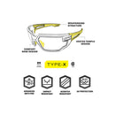 Mechanix Type-X Safety Glasses Clear  - Customhoj