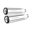 Miller Challenger Euro 3 Slip-On Mufflers for Kawasaki 06-16 VN900 Vulcan Classic / Light Tourer / Polished / Straight Matte Black  - Customhoj