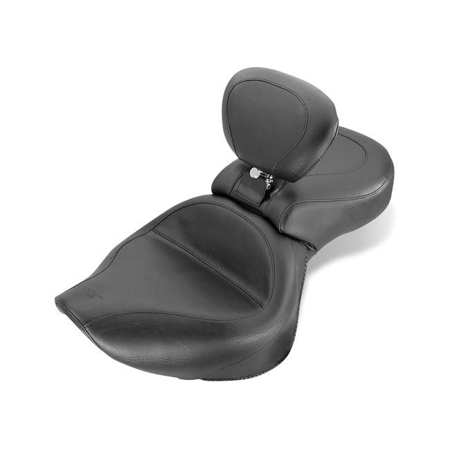 Mustang Wide Touring 2-Up Seat for Honda 01-08 VT 750 DC Spirit / Plain / With backrest  - Customhoj