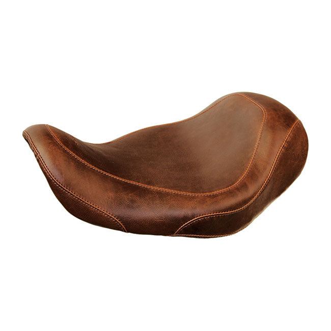 Mustang Wide Tripper Solo Seat for Harley 06-17 Dyna (excl. 14-17 Fat Bob) / Plain / Distressed Brown / Without backrest  - Customhoj