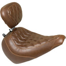 Mustang Wide Tripper Solo Seat for Harley 18-25 Softail Fat Boy / Double Diamond / Distressed Brown / With backrest  - Customhoj