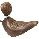 Mustang Wide Tripper Solo Seat for Harley 18-25 Softail Heritage / Deluxe / Double Diamond / Distressed Brown / With backrest  - Customhoj