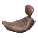 Mustang Wide Tripper Solo Seat for Harley 97-07 Touring Road King / Street Glide / Double Diamond / Distressed Brown / With backrest  - Customhoj