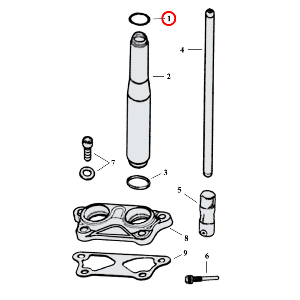 Pushrod Parts Diagram Exploded View for 04-22 Harley Sportster 1) 04-22 XL & XR1200. Cometic o-ring, pushrod upper. Replaces OEM: 11190