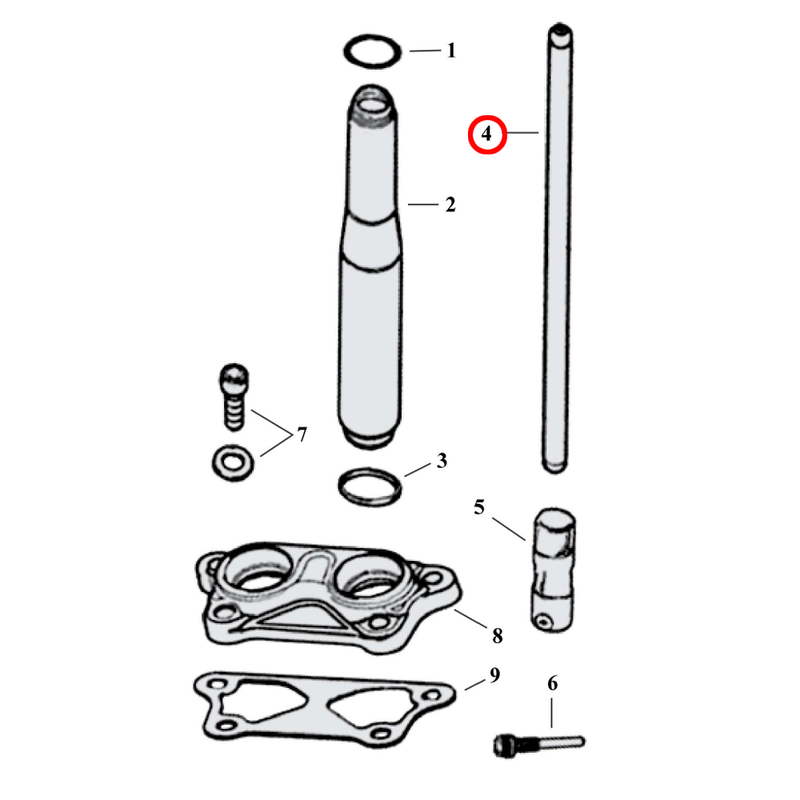 Pushrod Parts Diagram Exploded View for 04-22 Harley Sportster 4) 04-22 XL & XR1200. S&S adjustable quickee pushrods. Replaces OEM: 17908-02 & 17909-02
