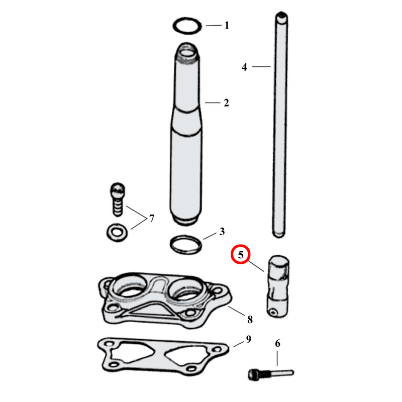 Pushrod Parts Diagram Exploded View for 04-22 Harley Sportster 5) 04-22 XL & XR1200. Hydraulic tappet. Replaces OEM: 18538-99C