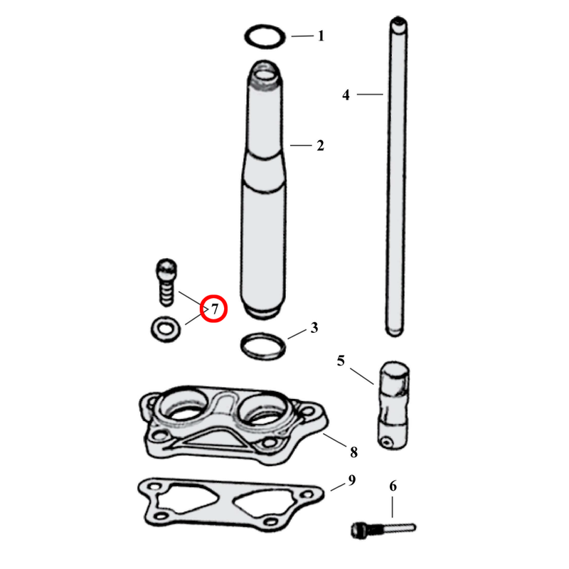 Pushrod Parts Diagram Exploded View for 04-22 Harley Sportster 7) 04-22 XL & XR1200. Allen bolt, tappet cover. Replaces OEM: 4741A