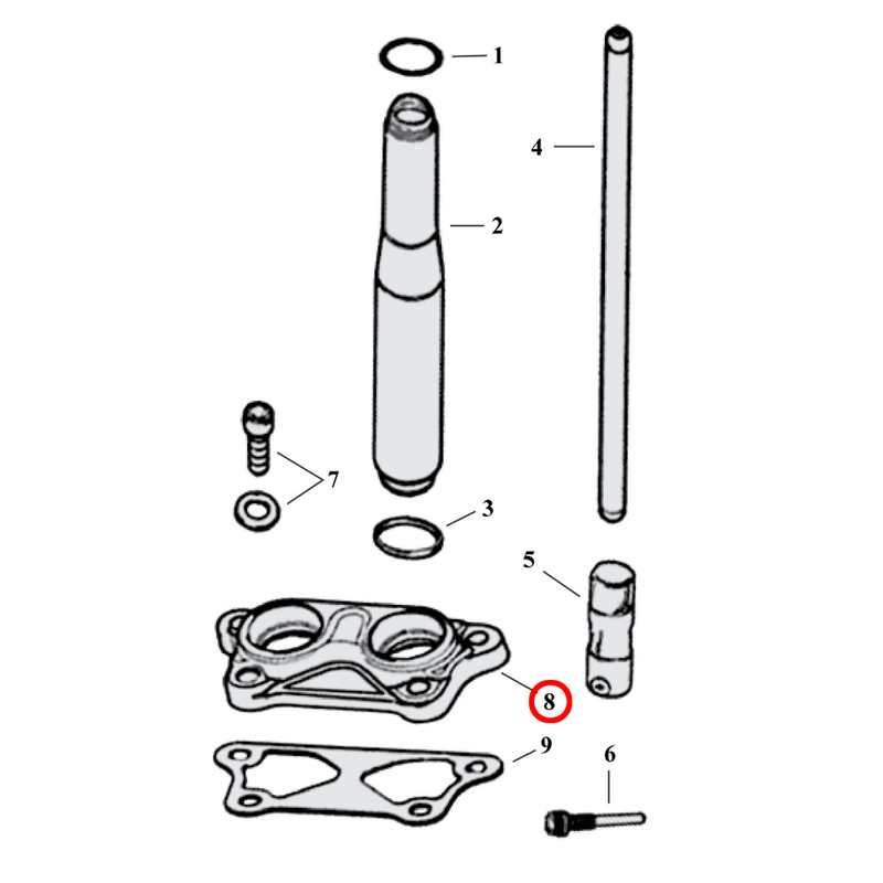 Pushrod Parts Diagram Exploded View for 04-22 Harley Sportster 8) 04-22 XL. Tappet cover set (set of 2). Replaces OEM: 17972-04 & 17981-04