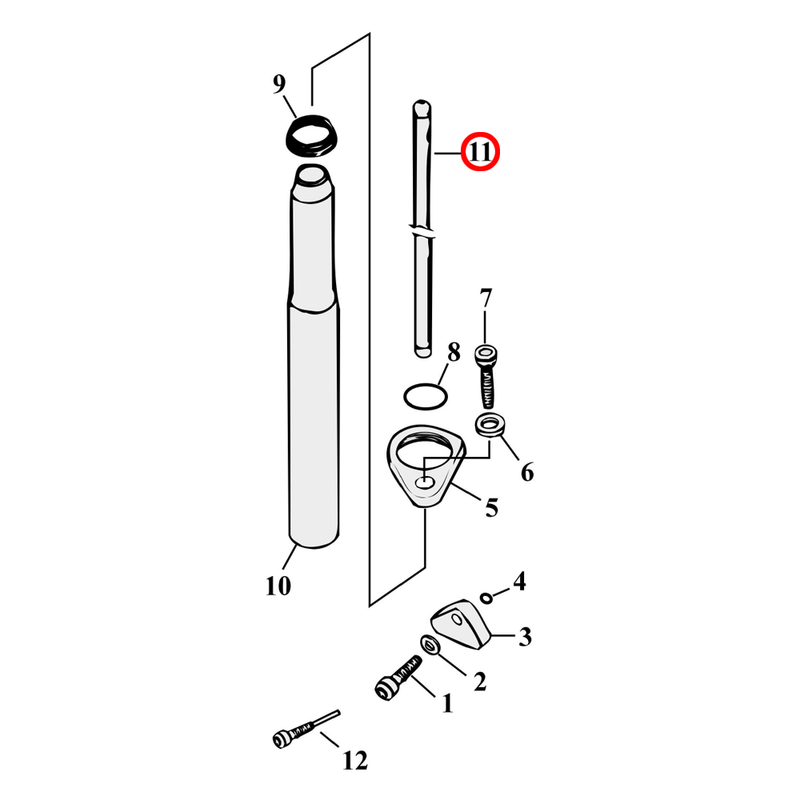 Pushrod Parts Diagram Exploded View for 91-03 Harley Sportster 11) See pushrods separately