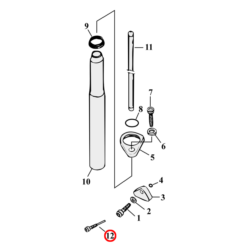 Pushrod Parts Diagram Exploded View for 91-03 Harley Sportster 12) 00-05 XL. Anti rotation screw.