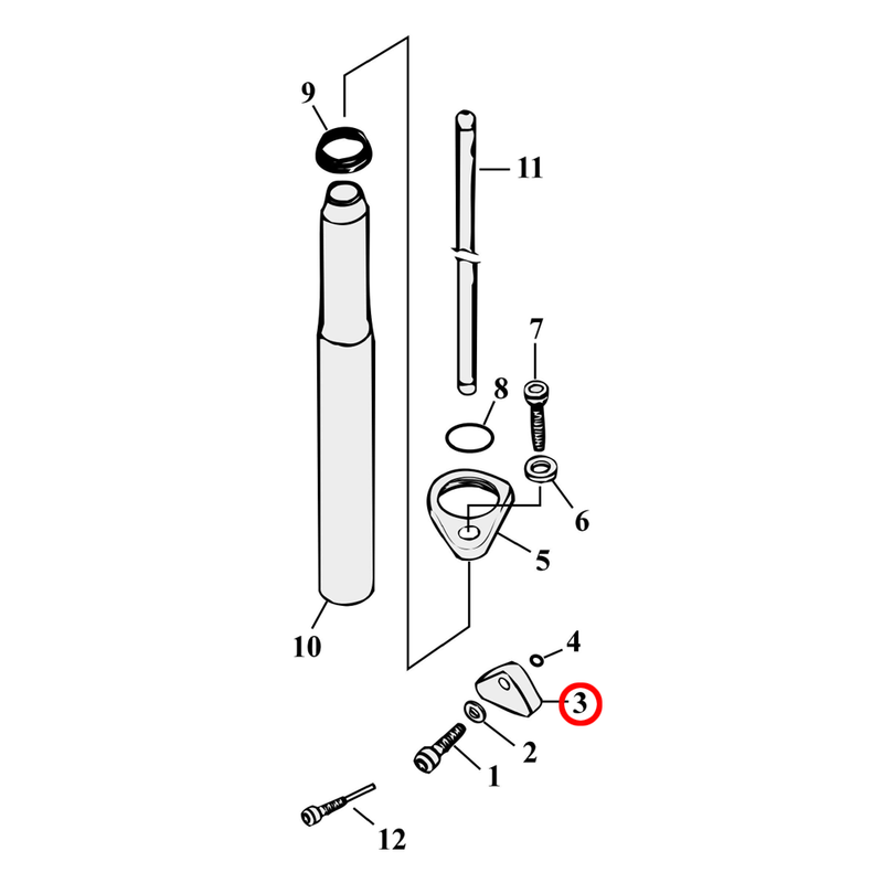 Pushrod Parts Diagram Exploded View for 91-03 Harley Sportster 3) 91-99 XL. Pin plate.