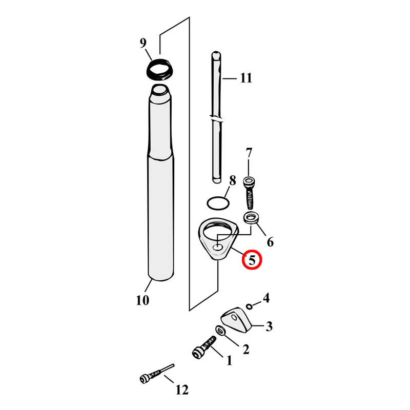 Pushrod Parts Diagram Exploded View for 91-03 Harley Sportster 5) 91-03 XL. Retainer, front exhaust & rear intake.