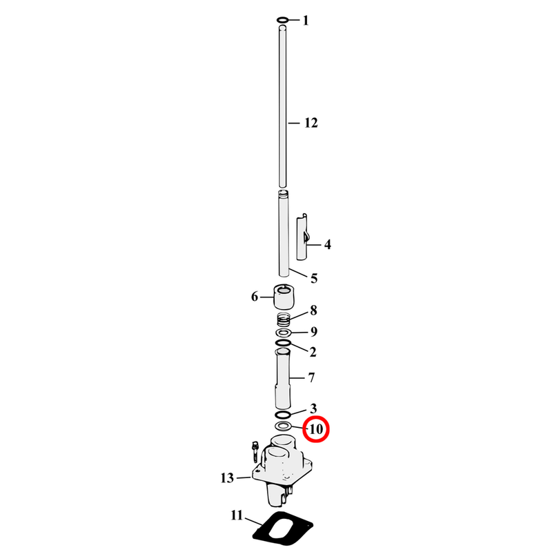 Pushrod Parts Diagram Exploded View for Harley Evolution Big Twin 10) 84-99 Big Twin. James washer. Replaces OEM: 6737