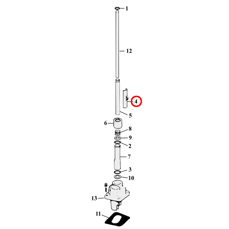 Pushrod Parts Diagram Exploded View for Harley Evolution Big Twin 4) 84-99 Big Twin. Retainer (set of 4). Replaces OEM: 17950-66