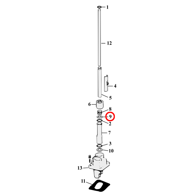 Pushrod Parts Diagram Exploded View for Harley Evolution Big Twin 9) 84-99 Big Twin. Washer. Replaces OEM: 6762D