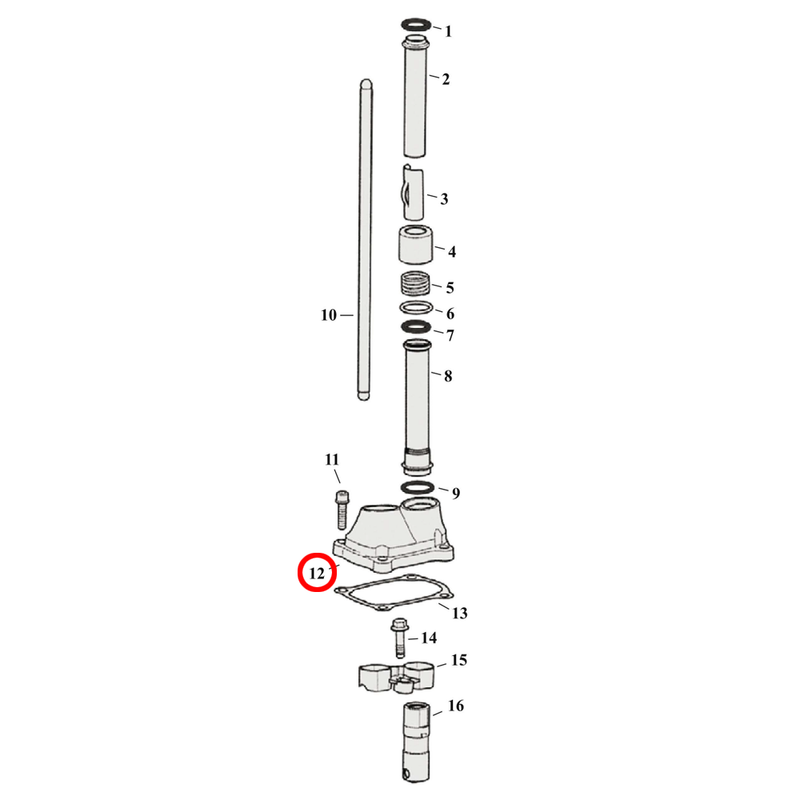 Pushrod Parts Diagram Exploded View for Harley Milwaukee Eight 12) See tappet block covers separately.