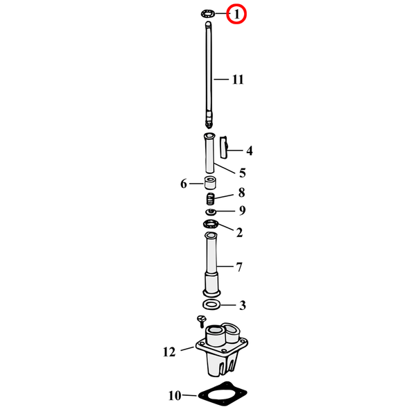 Pushrod Parts Diagram Exploded View for Harley Panhead / Shovelhead 1) L79-84 Shovelhead. Quad seal, upper. Replaces OEM: 11118