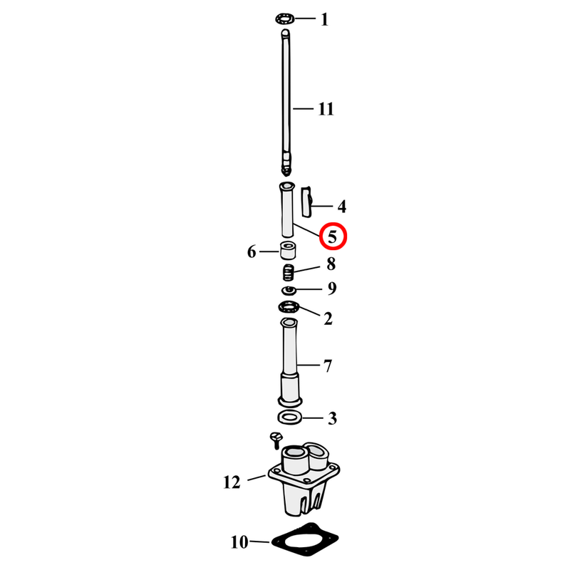 Pushrod Parts Diagram Exploded View for Harley Panhead / Shovelhead 5) 48-E79 Panhead / Shovelhead. Inner tube set. Replaces OEM: 17935-48B