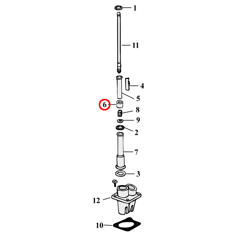 Pushrod Parts Diagram Exploded View for Harley Panhead / Shovelhead 6) 48-84 Panhead / Shovelhead. Spring cover set. Replaces OEM: 17945-36B