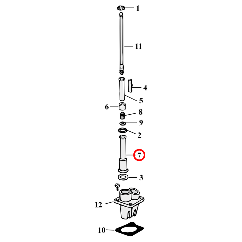 Pushrod Parts Diagram Exploded View for Harley Panhead / Shovelhead 7) 48-E79 Panhead / Shovelhead. Lower cover set. Replaces OEM: 17938-48B