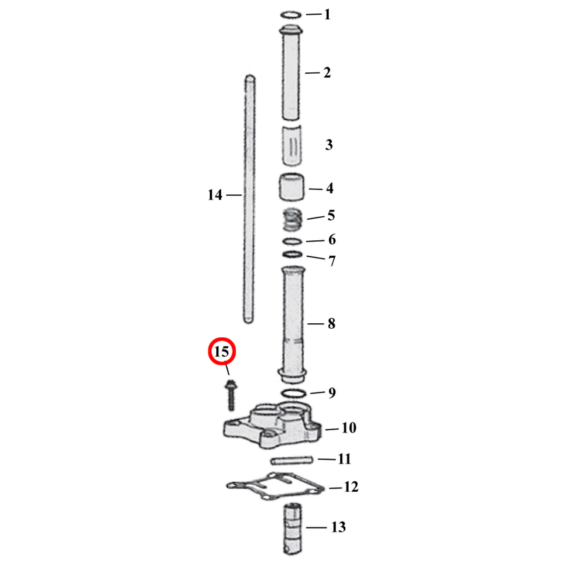 Pushrod Parts Diagram Exploded View for Harley Twin Cam 15) 99-17 TCA/B. Allen head, tappet block cover mount kits. Replaces OEM: 4741A