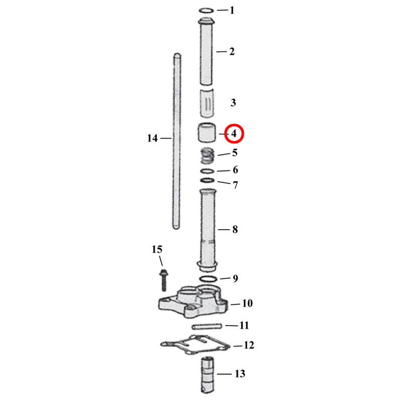 Pushrod Parts Diagram Exploded View for Harley Twin Cam 4) 99-17 TCA/B. Spring cover set. Replaces OEM: 17945-36B