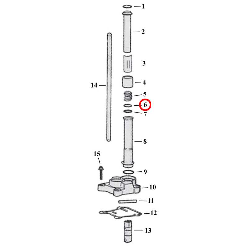 Pushrod Parts Diagram Exploded View for Harley Twin Cam 6) 99-17 TCA/B. Washer. Replaces OEM: 6762D