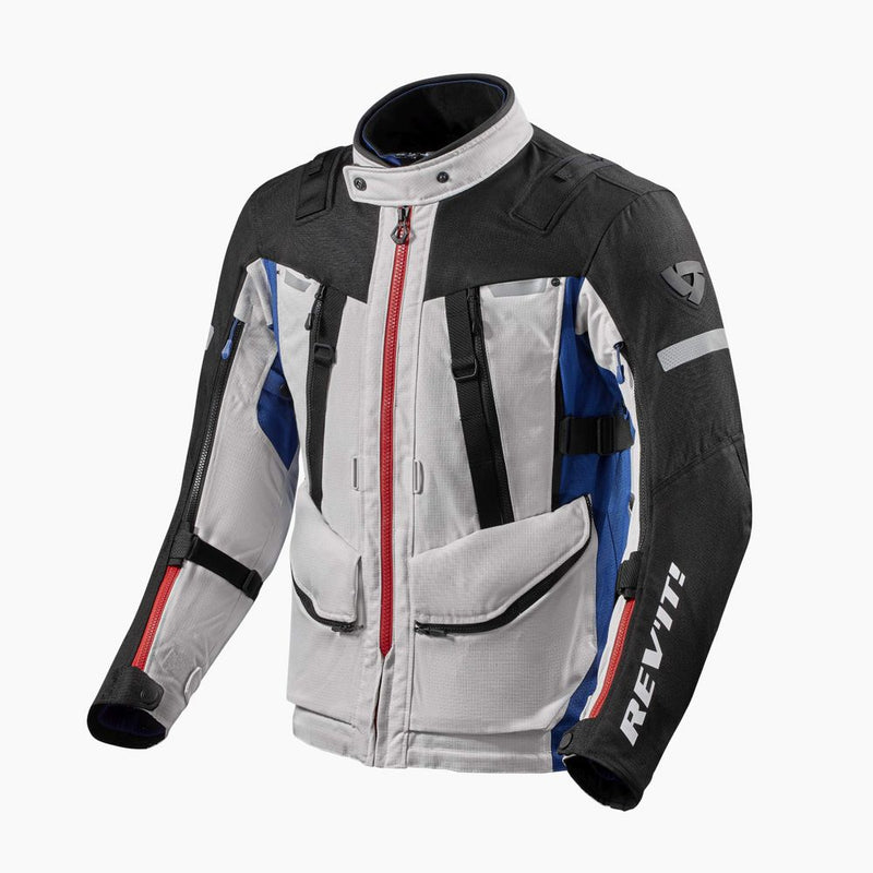 REV'IT! Sand 4 H2O Motorcycle Jacket Silver/Blue / S