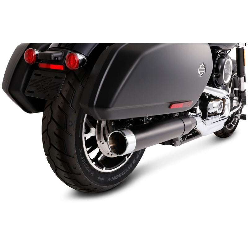 Rinehart 4" Sport Glide Slip-On Muffler for Harley 18-24 FLSB Sport Glide (read note) / Black with chrome end cap