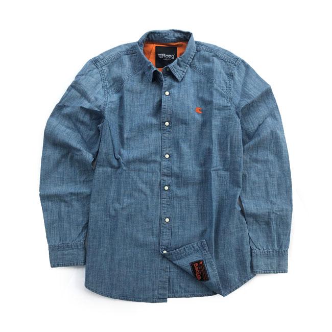 Roeg Shirt Light Blue / S Roeg Bear Premium Denim Shirt Customhoj