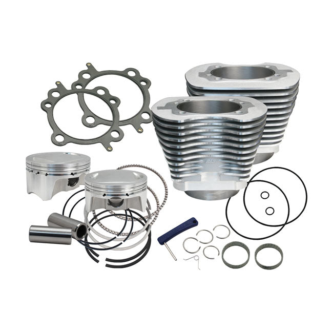 S&S 110" Sidewinder Big Bore Kit for Harley Twin Cam 07-17 Softail with 96" or 103" Twin Cam Engine / Silver