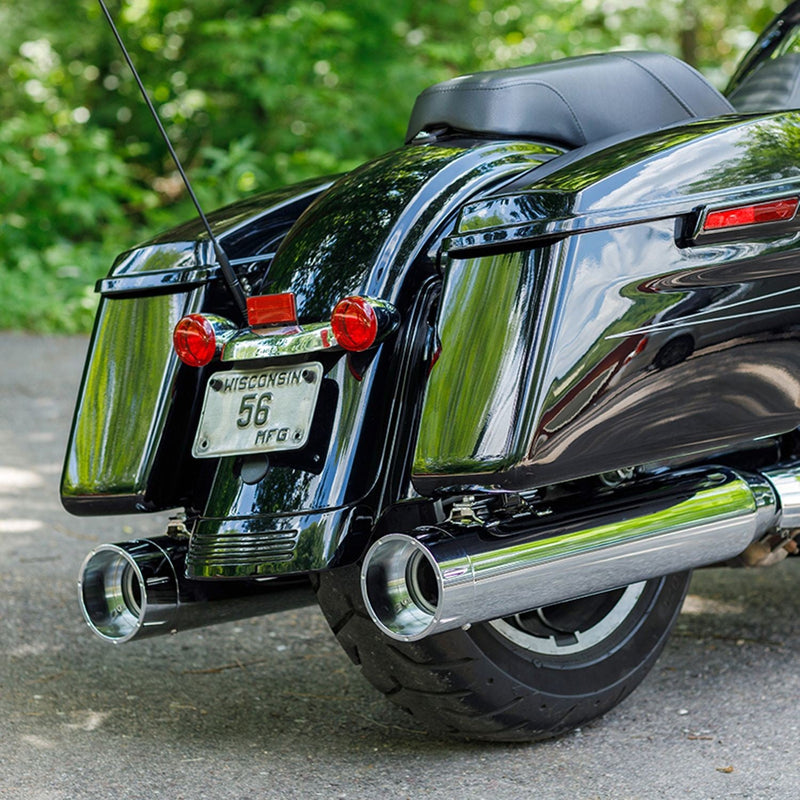 S&S 4.5" MK45 Performance Slip-On Mufflers for Harley 17-24 Touring / Chrome / Chrome Tracer
