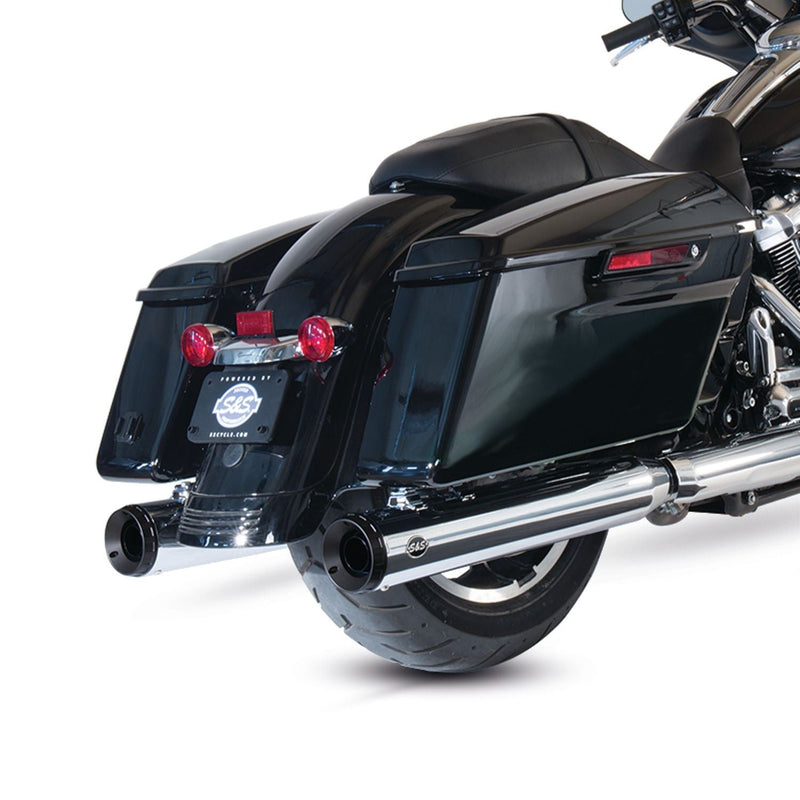 S&S 4" Grand National Slip-On Mufflers for Harley 17-24 Touring / Chrome