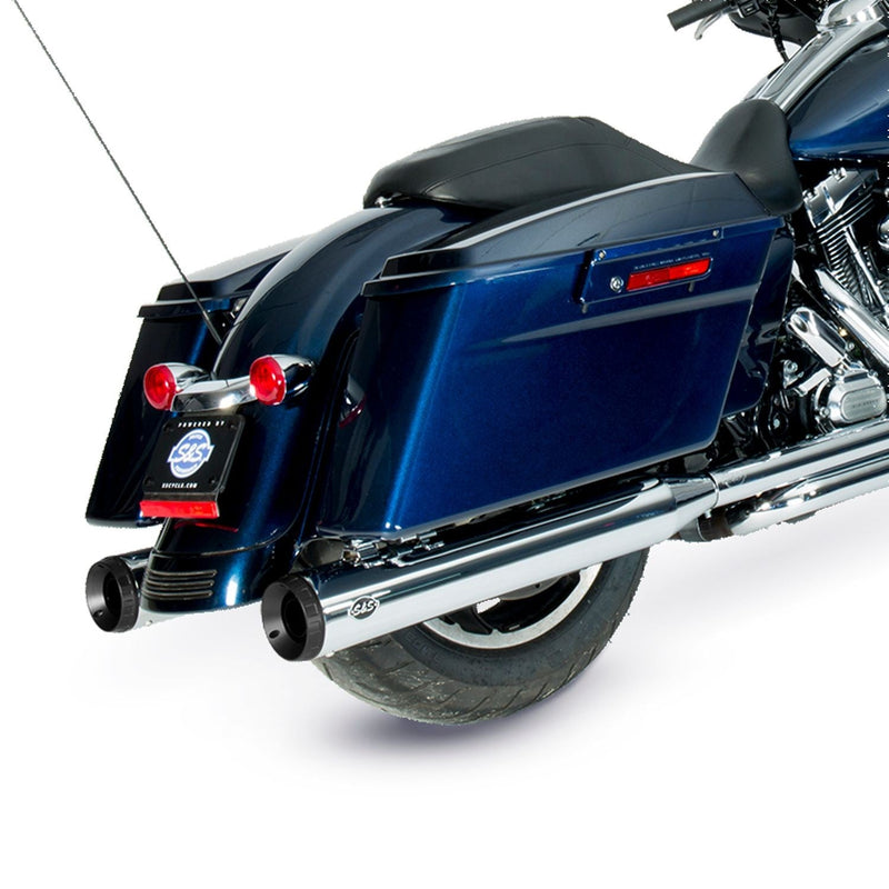 S&S 4" Grand National Slip-On Mufflers for Harley 99-16 Touring / Chrome