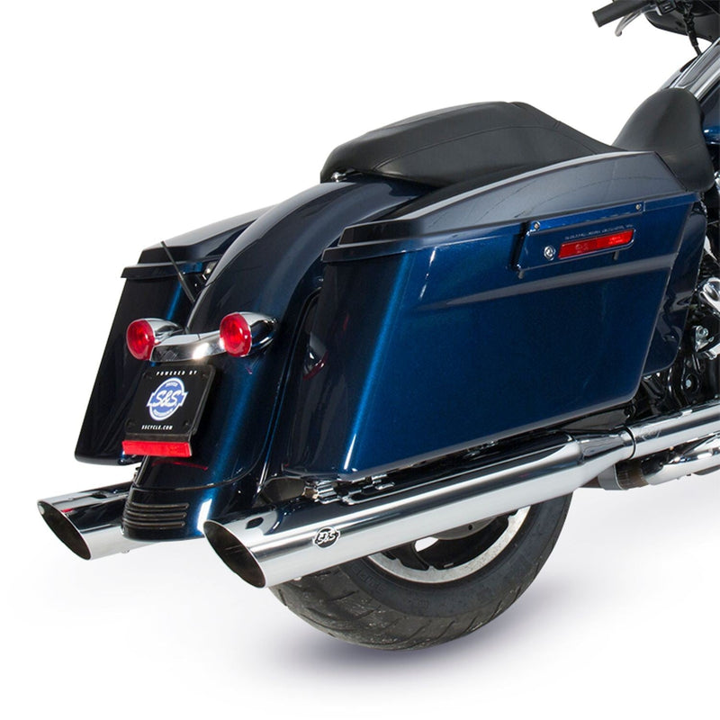 S&S 4" Slash Cut Slip-On Mufflers for Harley 99-16 Touring / Chrome