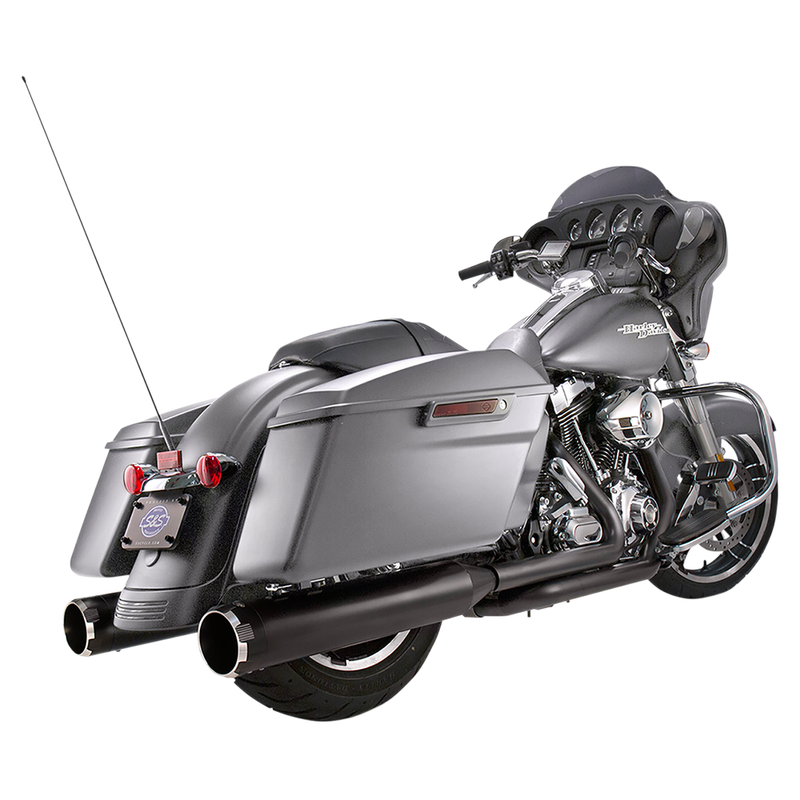 S&S ECE-Approved 4.5" MK45 Performance Slip-On Mufflers for Harley 17-20 Touring / Black / Thruster
