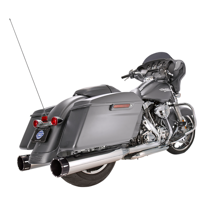 S&S ECE-Approved 4.5" MK45 Performance Slip-On Mufflers for Harley 17-20 Touring / Chrome / Tracer
